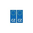 République Tchèque Česká republika europe autocollant plaque - Angles : arrondis