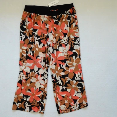 Calvin Klein Wide Leg Pants Women's Plus Size 3X Colorful Floral Elastic Waist - Image 1 of 4
