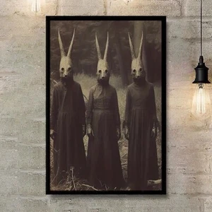 Gothic Hase Vintage Wald gerahmt okkult Leinwand Kunstdruck 60 cm x 40 cm - Bild 1 von 5