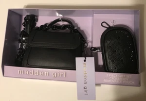 Madden Girl Boxed Gift Set Crossbody W/pouch Black w/studs NIB Tags - Picture 1 of 6