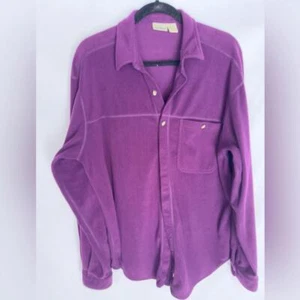 Vintage L.L. Bean Purple Fleece Button Up Unisex - SUPER WEICH - Größe L - Bild 1 von 6