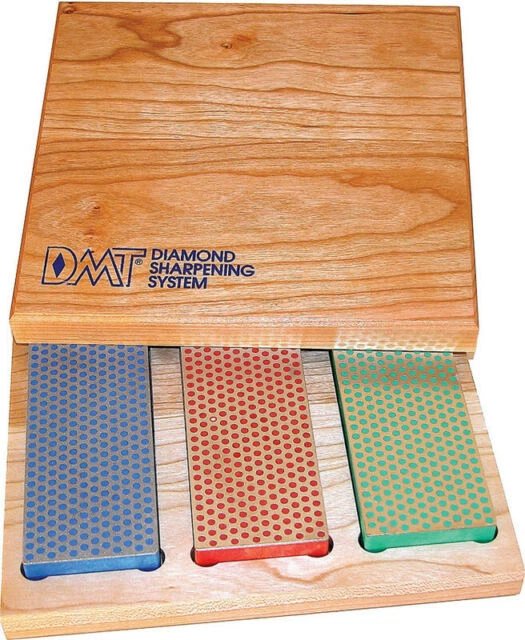 DMT 6" Diamond Whetstones Coarse/Fine/Extra-Fine Hardwood Case Set - W6EFC