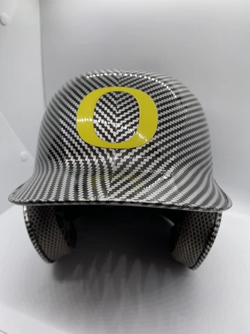 Oregon DUCKS Softball TEAM ISSUED Nike Carbon GAME USED BATTING HELMET  Display Cover