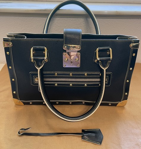 LOUIS VUITTON（LV） Autentica borsa Suhali Louis Vuitton in pelle nera con campanello.