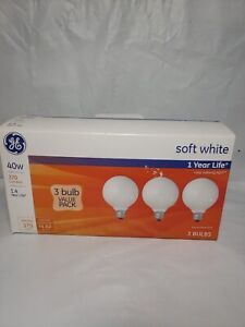 40 Watt White Globe Light Bulbs, 3-Pk. 