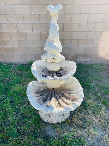 Vintage Fish Concrete Cement Fountain Bird Bath Cover
