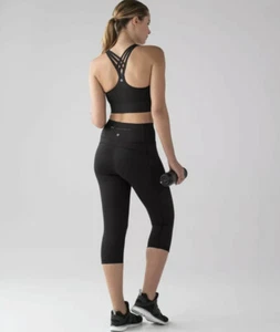 LULULEMON Mind Over Miles Bra Black With Skull ☠️ Soulcycle - Picture 1 of 6