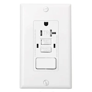 GFCI Outlet with Switch 20A 125VAC 60Hz Tamper Resistant GFCI Receptacle BAA-... - Picture 1 of 5