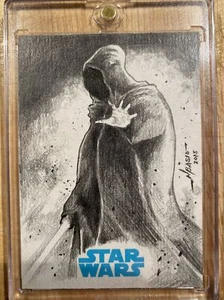 2015 Star Wars Sketch Card 1/1 Darth Vader Sith Jedi. Norvien Basio. Very Cool! - Picture 1 of 2