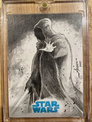 2015 Star Wars Sketch Card 1/1  Darth Vader Sith Jedi. Norvien Basio. Very Cool! - Image 1 of 2