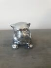 Heavy Solid Silver Crome Mirrored Bull Dog Ideal Gift Paper Weight 