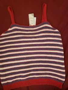 NWT Juniors' It's Our Time Striped Knit Sweater Tank Size XL - Picture 1 of 5