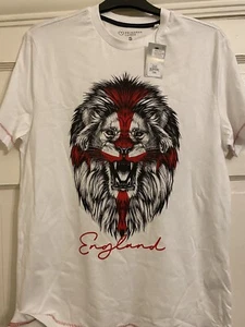 World Cup England Small Lion roaring white tee shirt - Picture 1 of 3