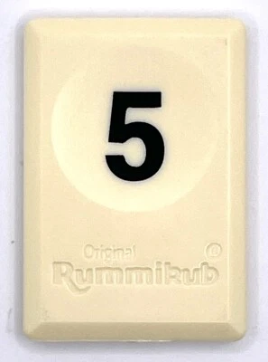 Rummikub Azulejo Negro 5 Juego Repuesto Número Suave Grabado Trasero Pressman Foto 1 de 2