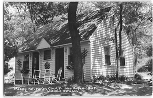 Postal de colección Wisconsin Dells RPPC BREEZY HILL MOTOR COURT Roadside años 50 - Imagen 1 de 2