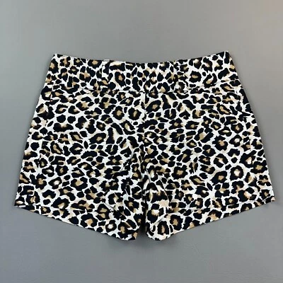 White House Black Market Shorts Women's 4 Leopard Animal Print 5" Stretch Casual - Image 1 of 4