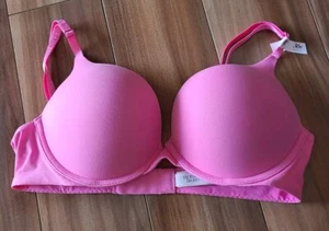 NWT Victoria's Secret Bombshell add 2 cups padded push up bra T Shirt Pink 36B - Picture 1 of 11