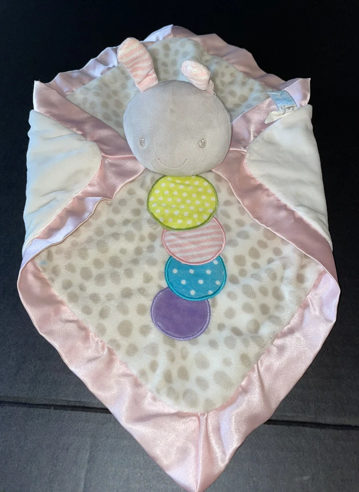 MANTA DE SEGURIDAD DOUGLAS BABY ROSA SATINADO MARRÓN LUNARES ORUGA LOVEY D2 Foto 1 de 1