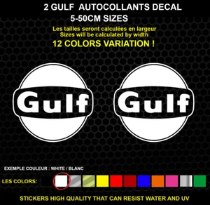 2 GULF RACING autocollant Véritable decal autocollant IMPERMÉABLE - Foto 1 di 1