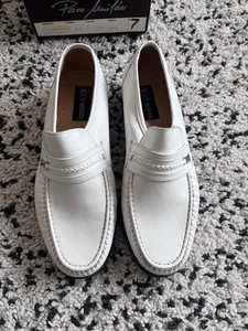 Nico Nerini White Mens Uk 9 EU 43 Leather Loafer Slip On Shoes. Brand New! - Picture 1 of 10