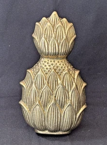 Brass Pineapple Door Knocker Gold Tone Heavy Brass VTG 70's Welcome Hospitality - Picture 1 of 6