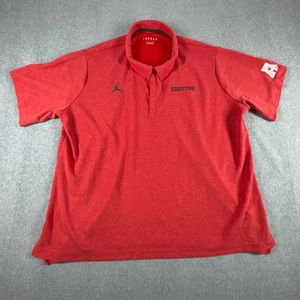 University Of Houston Air Jordan Polo Shirt Men 2XL XXL Red Black Short Sleeve - Picture 1 of 6
