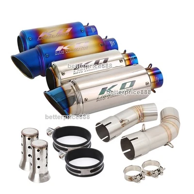 For Ducati 848 1098 1198 Slip Exhaust Mid Link Pipe Muffler Tips With DB Killer - Image 1 of 4