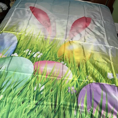 Cortina de Ducha de Pascua Acuarela Conejo Huevos de Pascua Pastel Orejas de Conejo/211g Foto 1 de 4