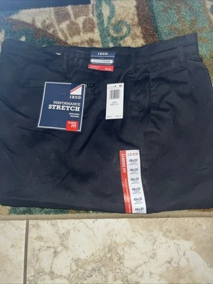 Pantalones de vestir elásticos de rendimiento Izod para hombre talla 48x32 Foto 1 de 4