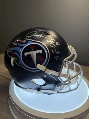 Derrick Mason Signed Titans F/S Speed Authentic Helmet w/Titan Up-Becket W Holo - Image 1 of 4