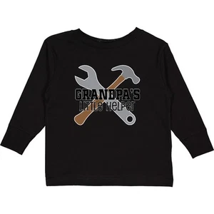 Inktastic Grandpa Little Helper Toddler Long Sleeve T-Shirt Grandpas Tools Light - Picture 1 of 6