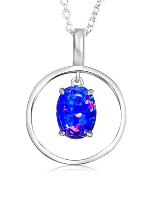 Hearts Art Australia. Play of Colour Circle. Sterling Pendant Necklace. LED Box - Image 1 of 4