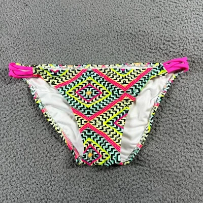 Parte inferior de bikini Xhilaration rosa amarillo para mujer L neón argyle geométrica natación descarada Foto 1 de 4