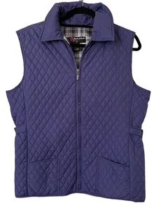 Puffer Vest Jacket Women’s Size Large Peck & Peck Purple Violet - Picture 1 of 9