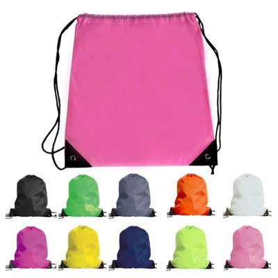 Swimming Shoulder Bag Sports Drawstring Backpack Waterproof Gym Sacks for School - Image 1 of 4