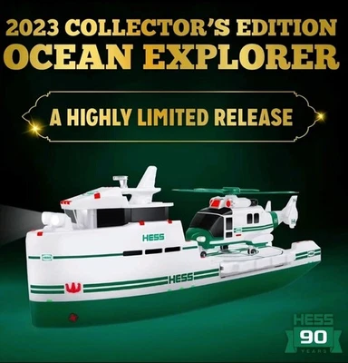 Caminhão de brinquedo 2023 Hess edição de colecionador Ocean Explorer inclui capa de papelão - Imagem 1 de 3