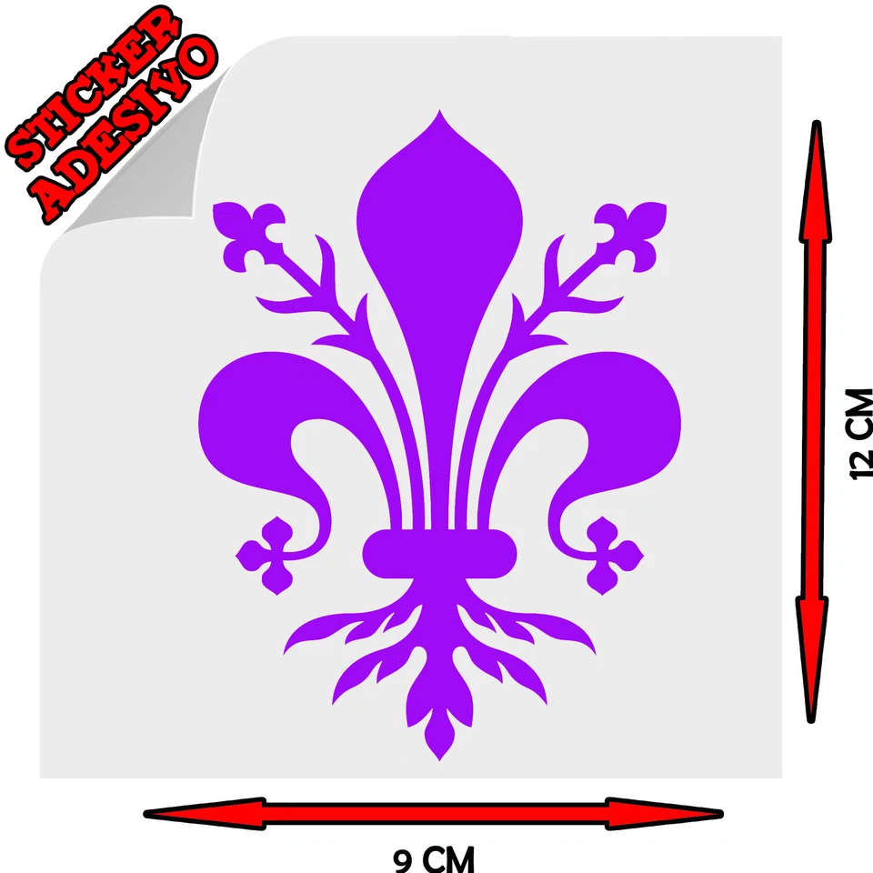 Sticker Adesivo Lily Giglio Firenze Florence Fiorentina Viola Sport Auto Moto