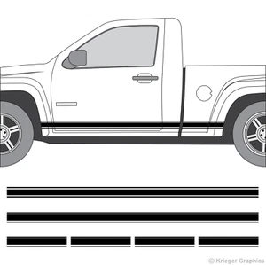 Rocker Panel Racing Stripes 3M Vinyl Decal Kit for Chevy Colorado & GMC Canyon - Picture 1 of 7