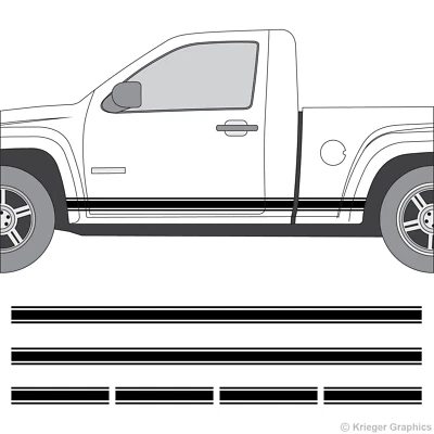 Rocker Panel Racing Stripes 3M Vinyl Decal Kit for Chevy Colorado & GMC Canyon - Image 1 of 4