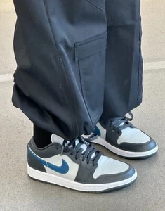 Nike Air Jordan 1 Low Shoes Anthracite Industrial Blue DC0774-040 New Us Women 7 - Picture 1 of 6