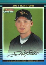 2002 Bowman Chrome Gold Refractors Orioles Baseball Card #283 Joey Hammond /50