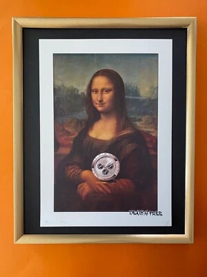 DEATH NYC Firmado a Mano GRAN Impresión Certificado de Autenticidad Enmarcado 16x20 pulgadas Mona Lisa Rolex Graffiti Foto 1 de 4