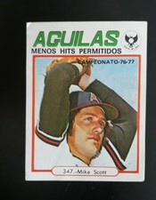 1977-78 Venezuelan Winter League Sticker Fewer hits allowed Mickey Scott #347