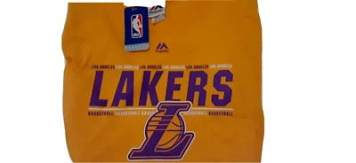 Los Angeles Lakers Gold T-Shirt Large Size 100% Cotton Majestic Brand Short Slev - Image 1 of 2