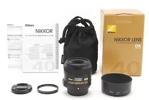 Box Nikon AF-S 40mm f/2.8 G DX Nikkor SWM Micro Lens Hood Pouch w/Cap From JAPAN - Picture 1 of 12