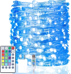 Led Fairy Lights Plug In,40 Ft 16 Colors Changing String Lights with Remote Cont - Picture 1 of 12
