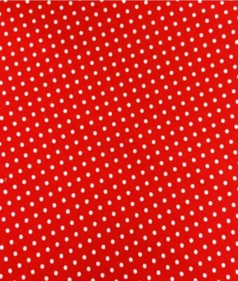 Tela de algodón Waverly roja/amapola, blanca con estampado de puntos medios 5 yardas x 44" Foto 1 de 4