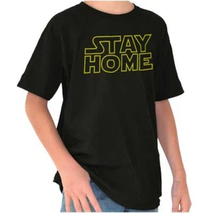 Funny Space Movie Lazy Homebody Stay Home Youth Crewneck T Shirts Boy or Girl - Picture 1 of 7