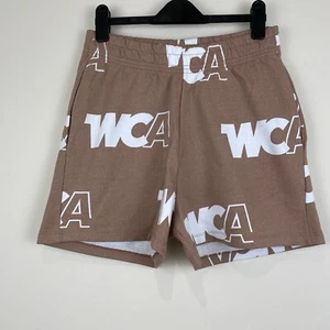 Asos Sweat Shorts Beige Cotton Jersey Beach Holiday Elastic Waist Women Size 10 - Picture 1 of 11