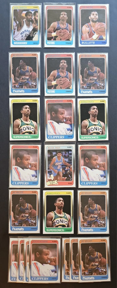 Fleer Set Break 1988-89 Jeff Malone Ralph Sampson Jay Vincent N0 Michael Jordan Foto 1 de 4